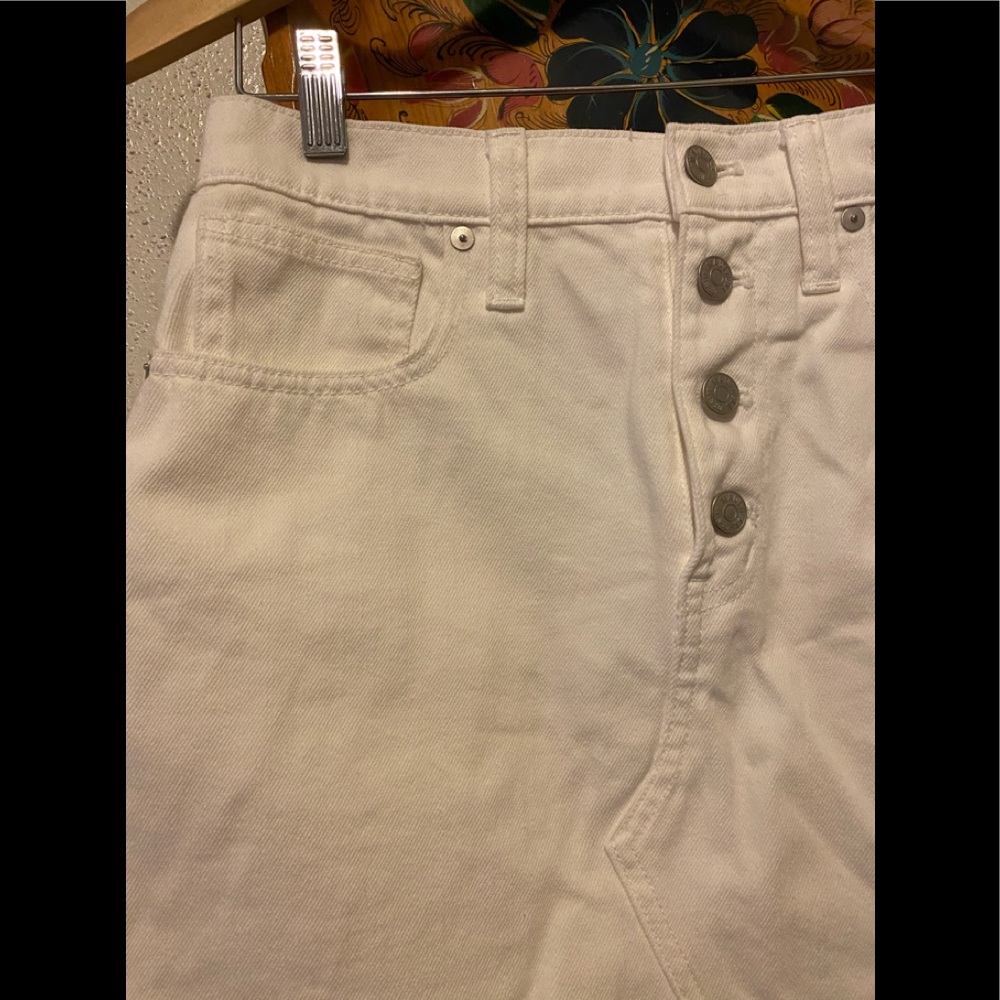 Madewell Rigid Denim A-Line Mini Skirt-Tile White - Picture 4 of 8